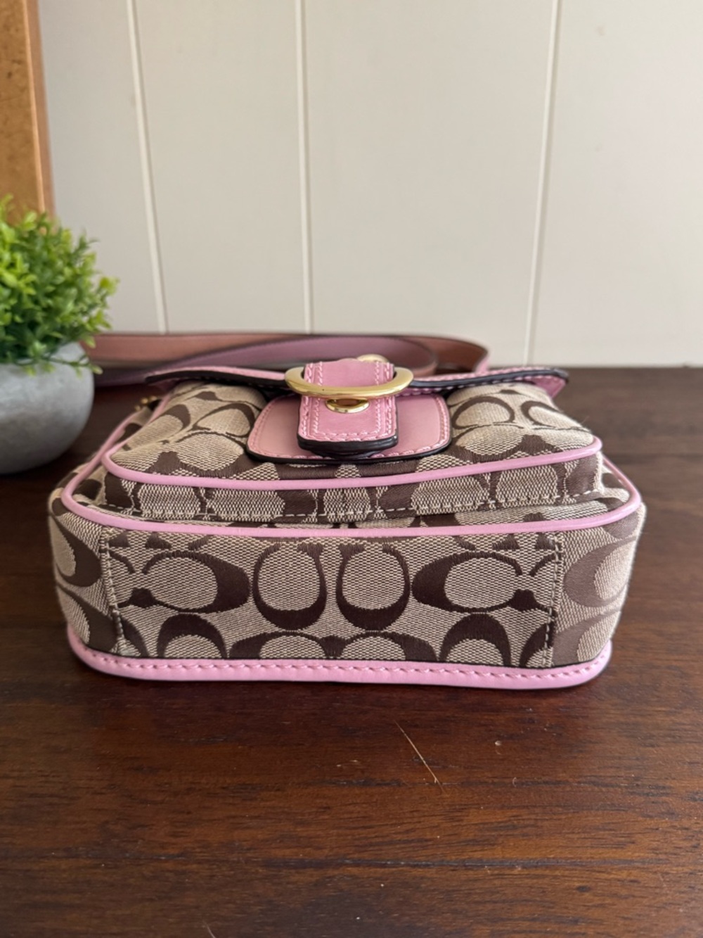 Coach Limited Edition Bleecker Signature Jenny Bag #11593 Pink/Khaki w/Scarf - Picture 8 of 15